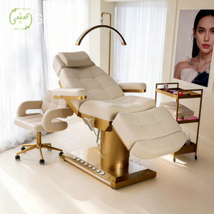 Muebles de Salón de Belleza de Lujo, Cama de Masaje de Spa con Base de Metal y Tapicería de Cuero PU, Adecuada para Salones de Belleza - Product Image 5