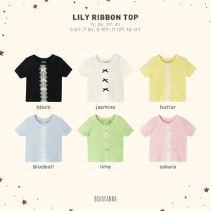 เสื้อครอปท็อปผ้าริบบิ้นลิลลี่สุดน่ารักสำหรับเด็กผู้หญิง สีเขียวมะนาว เหมาะสำหรับวันสบายๆ วันเล่นกับเพื่อน และกิจกรรมกลางแจ้งแสนสนุก - Product Image 5