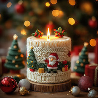 Weihnachtsmann Aromatherapie-Kerze Lebensmittelechte Silikonform DIY Gestrickte Unregelmäßige Form Weihnachtliche Dekorative Ornamente