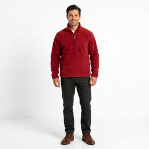 Veste polaire décontractée pour homme, entièrement zippée, chaude, col montant, douce, vêtement d'extérieur pour l'hiver, fournisseur personnalisé - Product Image 1