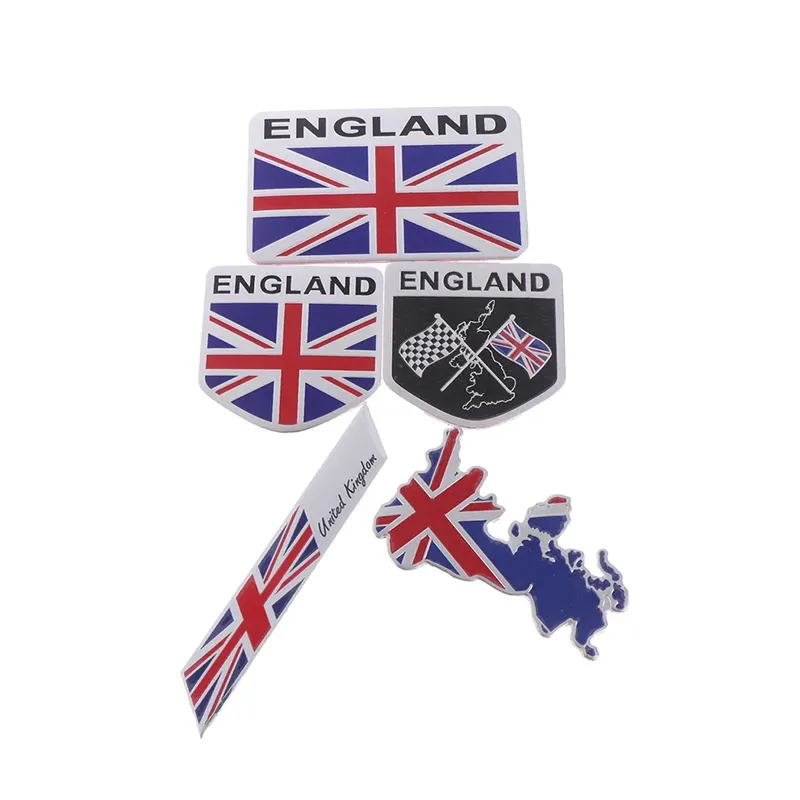 ملصقات خارجية واقية للدراجة النارية ملصقات تزيين هيكل السيارة و علم خريطة إنجلترا الوطنية ثلاثية الأبعاد من سبائك الألومنيوم