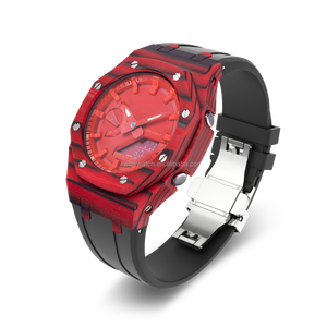 Boîtier de montre en fibre de carbone avec bracelet en silicone <span class=keywords><strong>Ga</strong></span> <span class=keywords><strong>2100</strong></span> pour <span class=keywords><strong>G</strong></span> <span class=keywords><strong>Shock</strong></span> Ga2100 Kit de modification - Product Image 5