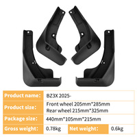 4 Pièces Garde-boue pour Toyota BZ3X 2025 2026, Bavettes, Accessoires EV