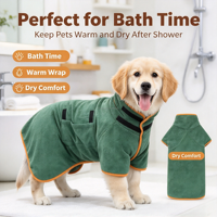 Serviettes de bain en microfibre à séchage rapide, peignoir pour chien, pour le bain, la natation ou les promenades par temps de pluie