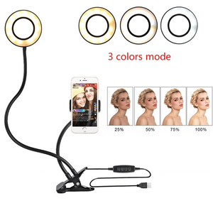 Aro de Luz LED para Selfies con Soporte Ajustable y Abrazadera para Equipos de Transmisión en Vivo - Product Image 3