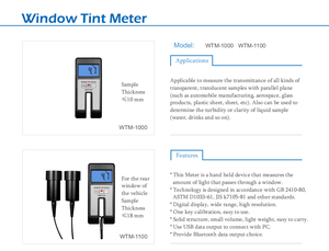 <strong>WTM</strong>-1000 / <strong>WTM</strong>-<strong>1100</strong> Digital Light Transmittance <strong>Window</strong> <strong>Tint</strong> Meter <strong>Tester</strong> with 0~100% Measuring Range - Product Image 5