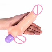 Jouets sexuels pour hommes : Manchon d'agrandissement du pénis imperméable avec toucher réaliste, préservatif en silicone liquide écologique pour une utilisation prolongée