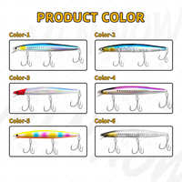 Leurres de pêche flottants ABS Minnow 163mm 33g, leurres durs artificiels à flash laser, hameçons robustes, pour truite, swimbait, basse, wobbler