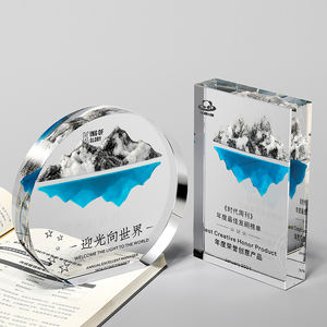 Nuevo diseño, trofeo de cristal, impresión y grabado a color creativos, excelente personal, agentes, medallas de honor, premio, trofeo de seguro - Product Image 2