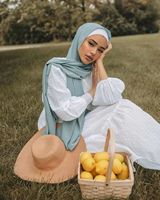 Hijabs en mousseline de soie perlée de qualité supérieure en gros Foulards à bulles Pas cher Chine Blanc Écharpe en mousseline de soie unie personnalisée pour musulman