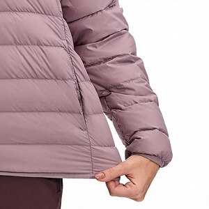 Women's Lightweight Long-Sleeve <b>Waterproof</b> Breathable Puffer <b>Jacket</b> with Embroidery Custom Logo Pink <b>Winter</b> Outdoor Wear - Product Image 3