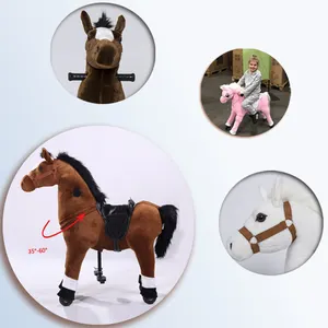 Designed for rental business and amusement park ride on animal toys could walk as a real horse, walking horse toy