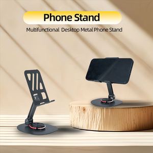 Support de téléphone portable rotatif à 360 degrés, pliable et réglable en hauteur, en acier, pour la maison, le bureau et le bureau à domicile - Product Image 3