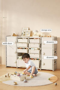 أثاث أطفال، خزانة بلاستيكية لتخزين ألعاب الأطفال، رف كتب وألعاب، منظم تخزين للأطفال - Product Image 2