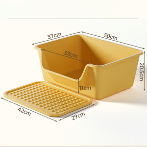 Bac à litière extra-large pour chat - Semi-fermé, ouvert, respirant, anti-odeur, anti-éclaboussures, accessoire pour animaux de compagnie - Product Image 1