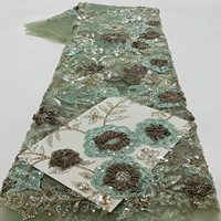 Tissu en tulle à sequins et perles bicolore pour costumes et robes de cérémonie européennes, américaines et d'Asie du Sud-Est