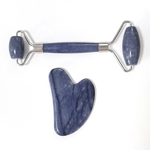 Tabla de Guasha de Piedra de Jade Aventurina Azul, Masajeador Facial para Rostro y Cuello - Product Image 6