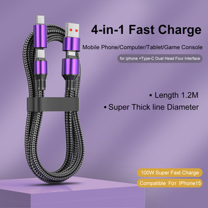 Câbles d'ordinateur tressés personnalisés de 1.2m USB à Light Ning PD 100W données de charge rapide personnalisation de petite commande - Product Image 4