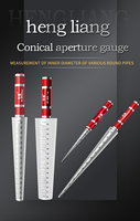 Jauge d'épaisseur conique Hengliang 1-6,5 mm 0,1 mm en acier inoxydable de haute précision gravée au laser pour diamètre intérieur et jauge de trou