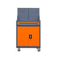 Chariot à outils en métal robuste WOMA avec panneau perforé, tiroirs verrouillables, chariot à outils roulant, garantie OEM de 3 ans pour garage et atelier