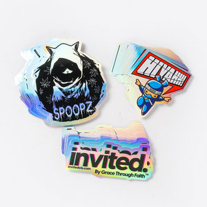 Glossy Die cắt Holographic sticker, tùy chỉnh destign không thấm nước <span class=keywords><strong>Hologram</strong></span> cắt in logo nhãn Sticker tấm - Product Image 2