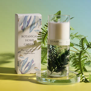 Candela Unica in Cera Gel Private Label all'Ingrosso Candela Artigianale Aromatica in Cera Gel di Soia con Fiori Veri Essiccati - Product Image 2