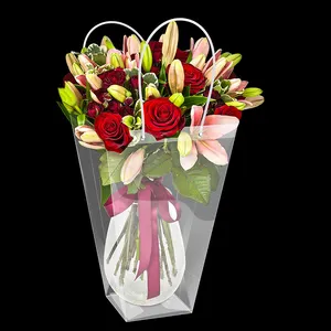 Цветочная упаковочная сумка, цветочный дизайн, прозрачный ПВХ PET PP пластиковый пакет для цветочных букетов