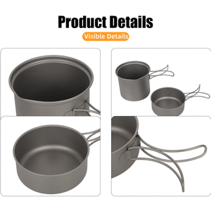 Ustensiles de cuisine de camping en titane résistants à la corrosion, <span class=keywords><strong>sans</strong></span> odeur, pour feux directs, série A, pour activités de plein air - Product Image 3