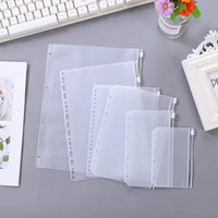 Classeur budgétaire A4, A5, A6, A7, pochette transparente avec fermeture à glissière et 6 anneaux, pochette de remplissage en plastique PVC