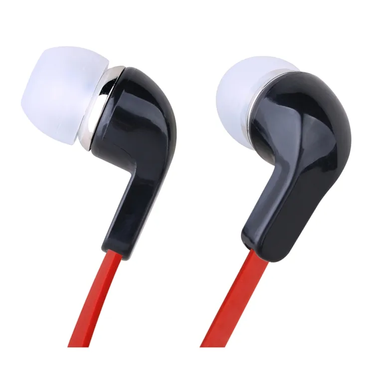 Durable flat cord 3.5mm stereo wired in-ear earphone headphone handsfree sports earbud for Iphone/Samsung/Huawei