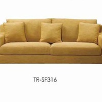 Canapé d'angle Chesterfield en tissu 3 places avec structure en bois pour salon, mobilier simple pour la maison