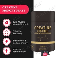 Créatine monohydrate en gommes Julong, marque privée, halal, végétalien, 5000 mg, pré-entraînement, croissance musculaire, boost d'énergie