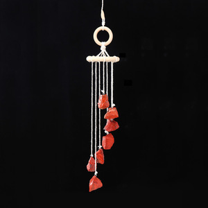 Wholesale Handmade Natural Amethyst Rose Quartz Crystal Raw Stone Wind Chime with Paper Box