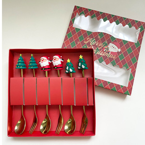 Juego <span class=keywords><strong>de</strong></span> Cubiertos Reutilizables con Diseño Navideño <span class=keywords><strong>de</strong></span> Santa Claus, Árbol, <span class=keywords><strong>Gorro</strong></span> y Copo <span class=keywords><strong>de</strong></span> Nieve, para Restaurantes, Fiestas y Ocasiones Especiales - Product Image 4