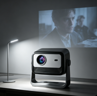 Projecteur LCD natif 1080P avec Android 14, WiFi 6, Bluetooth, 500 lumens ANSI, mise au point automatique, correction automatique de la distorsion trapézoïdale, décodage vidéo 4K