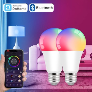 YONGZE WIFI 220V หลอดไฟอัจฉริยะ 9W รองรับการหรี่แสง RGB5 ช่องและจับคู่สีหลอดไฟสีสันสดใส E27 สกรู A19 - Product Image 2