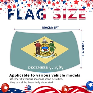 Bandera de poliéster para capó de coche al por mayor, bandera americana de Delaware para rally de vehículos, exhibición, bandera para capó de motor - Product Image 2