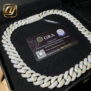 สร้อยคอแบบ Cuban Link ฮิปฮอป ชุบเงินแท้ 925 ประดับเพชร Moissanite VVS ขนาด 16 มม. ผ่านการทดสอบเพชร เหมาะสำหรับเครื่องประดับฮิปฮอป - Product Image 5