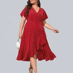 Famous Brands Designer New Ladies Plus Size Wedding V-neck Red Fishtail Sequin Party Evening Formal Elegant Maxi Dress For Women