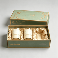 Boîte cadeau en papier personnalisée avec logo en or et argent, impression à chaud, couvercle et base, pour l'emballage de pots de bougies