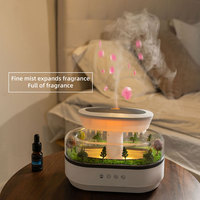 Humidificateur d'arôme portable à gouttelettes de pluie, micro-diffuseur d'arôme, purificateur d'air à brume fraîche avec bruit blanc pour la relaxation et le sommeil