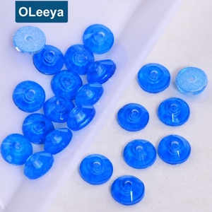 Pierres en verre à coudre de forme ronde à fond plat, couleur néon vif, de 3 mm à 10 mm, avec trou central, pour robes de soirée et de mode - Product Image 3