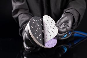 Quantity Mutil-hole Sandpaper Discs Purple Ceramic Aluminum Oxide Sand Paper Hook and Loop Sand Paper Disc for Car <b>Putty</b> - Product Image 6