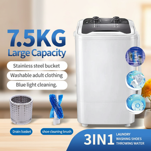Mini <span class=keywords><strong>Lavadora</strong></span> de 7.5 kg, <span class=keywords><strong>2</strong></span> <span class=keywords><strong>en</strong></span> <span class=keywords><strong>1</strong></span>, para Ropa Interior <span class=keywords><strong>y</strong></span> Zapatos, <span class=keywords><strong>Lavadora</strong></span> Integrada - Product Image 1