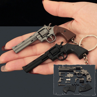 1:3 Python 357 Revolver Noir 70mm Jouet Pistolet Porte-clés Pas Cher Réaliste 7Cm Métal Pistolet Forme Porte-clés Assemblage Python 357