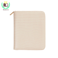 Faux-croco rose personnalisé, Texture en cuir PU, planificateur A5 6 anneaux à fermeture éclair