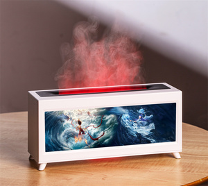 Humidificador de llama rectangular, chimenea de aromaterapia de escritorio de leña simulada, difusor de llama para el hogar - Product Image 3