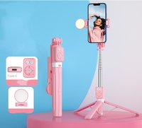 Offre Spéciale Mini charge portable télécommande multifonctionnelle lumière de remplissage support pour téléphone portable trépied selfie bâton