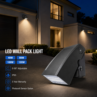 Applique murale LED polyvalente 40W-120W, luminaire mural LED 0-90 °   Ajustable, IP65, pour parking et bâtiment
