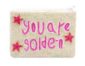 Porte-monnaie perlé fait main avec fermeture éclair et pochette à lettres fantaisie - Product Image 4